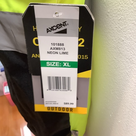 Axcent Size XL High-Visibility Yellow and Black Men's Safety Vest. New With Tags - Picture 4 of 8